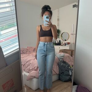 Princess Polly Blue Flare Wide Leg Jeans